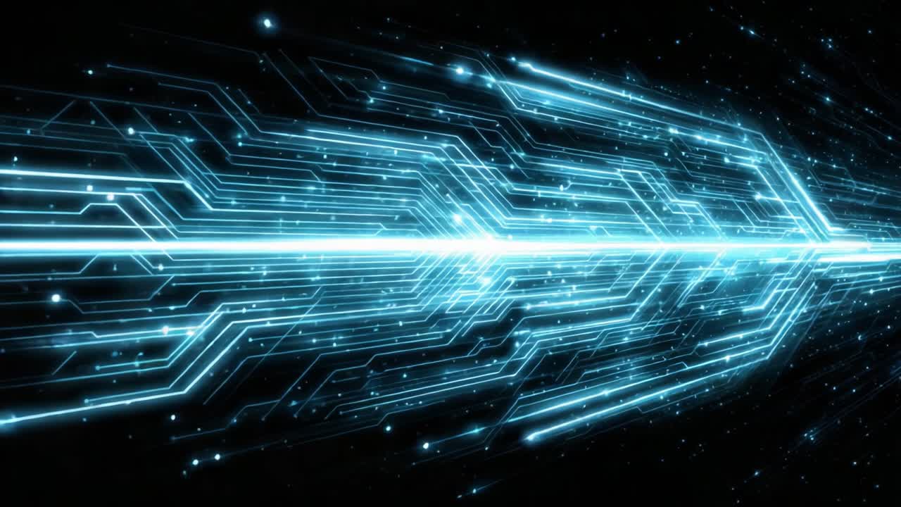 Dynamic Flow of Light and Technology: A Visual Journey Through Pulsating Lines and Digital Connections Capturing the Essence of Modern Innovation and Energy