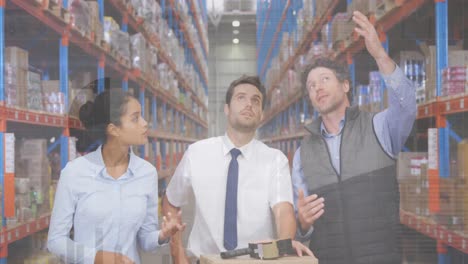 animación del procesamiento de datos sobre las personas que trabajan en el almacén