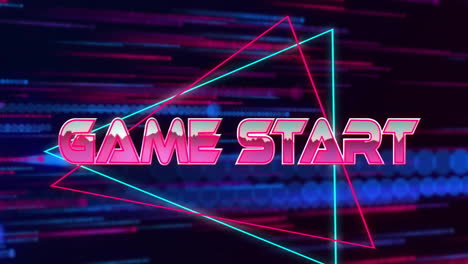 animation of game start text over blue and red spots