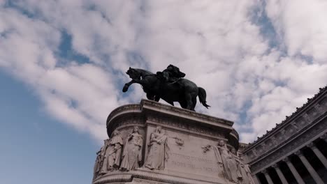 vittorio emanuele statue in piazza vittoria: rotating shot with varied skies
