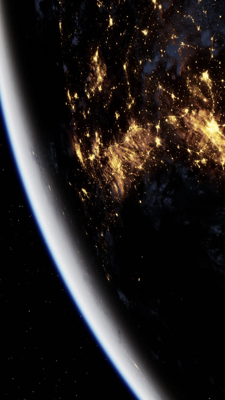 la tierra vista desde el espacio por la noche