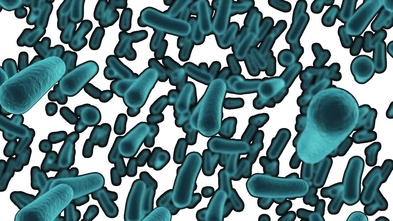 3 palabras elementos de virus alfa escritos sobre las células del coronavirus que se propagan en el fondo.