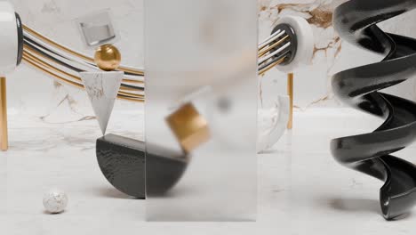 composición geométrica abstracta en la superficie de mármol