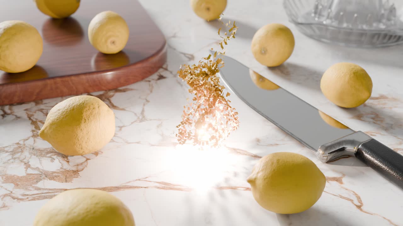 Limoni e un coltello, arte digitale