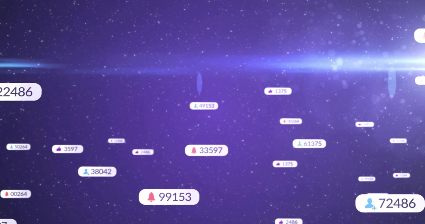 Metric labels drifting inward and scaling to form 3D cluster on opening starfield showing metrics