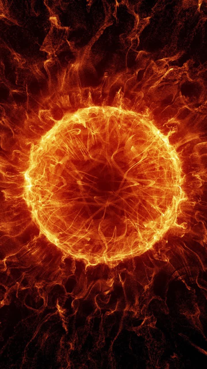 Abstract Fiery Energy Burst Expanding and Dissipating