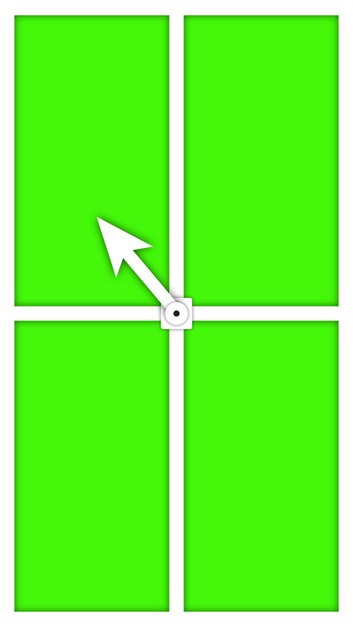 Rotating Arrow Pointing to Green Screen Quadrants