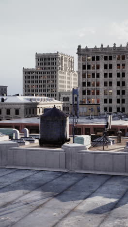 aerial view of city buildings and rooftops