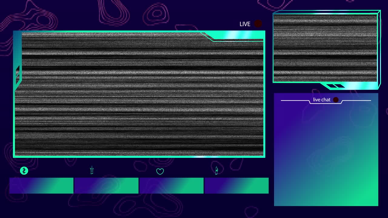 Animation of screens with glitch and no signal