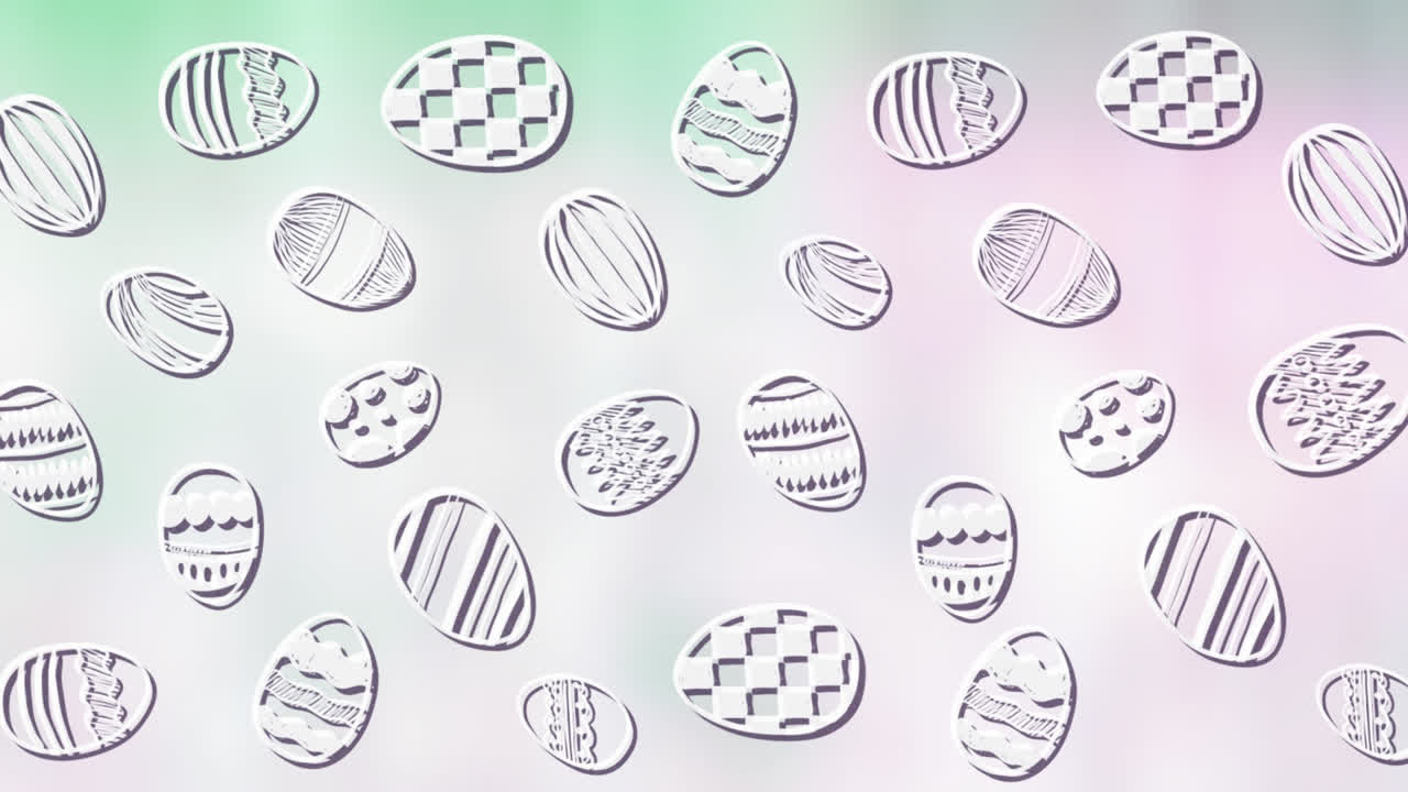 초록색 배경에 움직이는 부활절 달 아이콘의 애니메이션