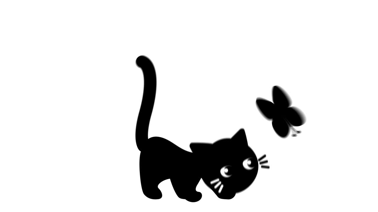 кот и бабочка