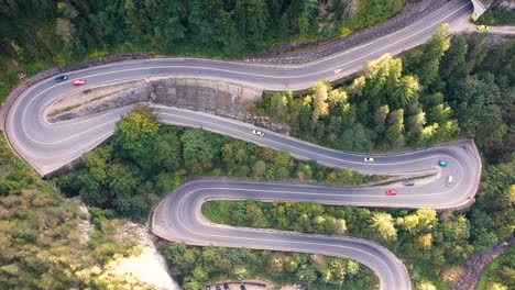 Serpentine-road-on-Cheile-Bicazului,-Romania-country