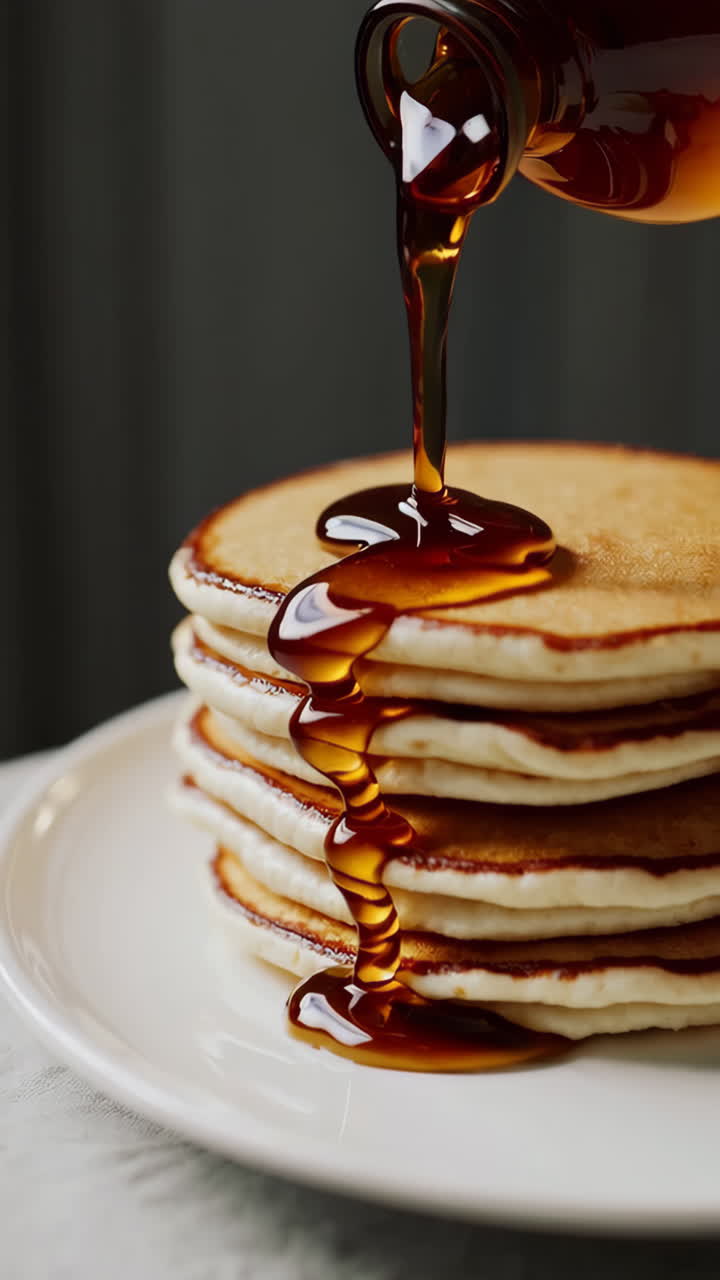 Una pila de panqueques con jarabe de arce