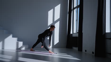 woman stretching in yoga pose