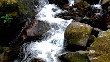 Water-Flowing-And-Cascading-Over-Rocks-At-Fervenza-do-Toxa-Waterfalls