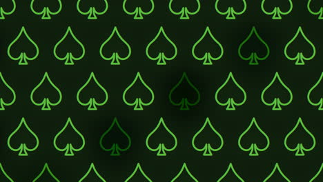 Green-poker-card-with-spade-symbol-on-black-background