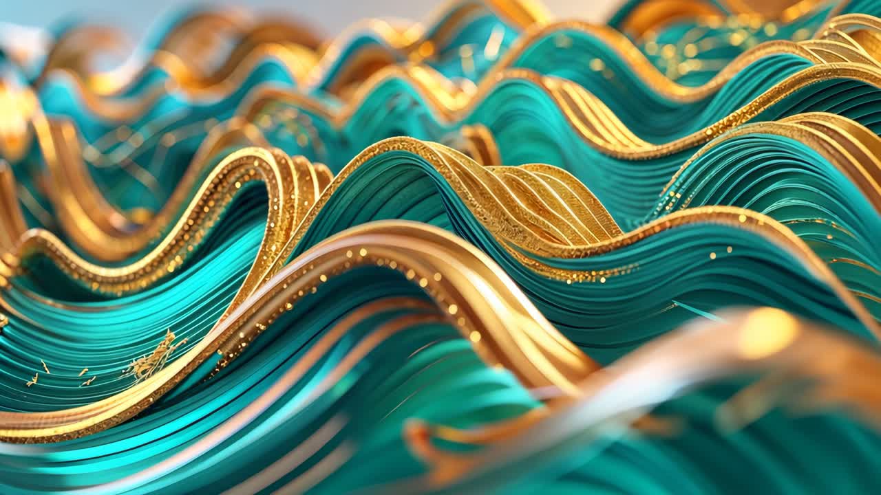 Abstract Teal e onde d'oro