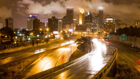 Lapso-De-Tiempo-Nocturno-Del-Centro-De-Minneapolis