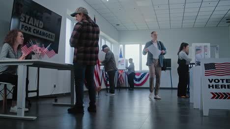 people voting at a polling place