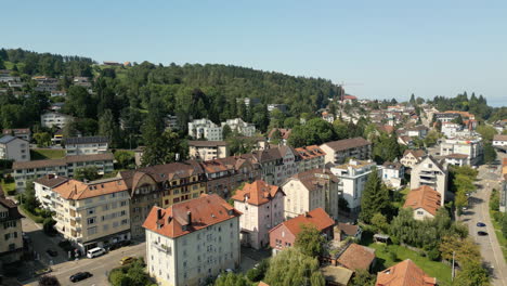 aerial of city st. gallen in switzerland