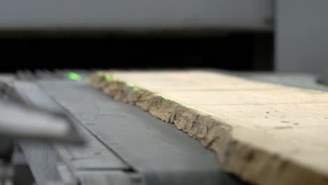 close shot of wood processed by laser cutting machine.