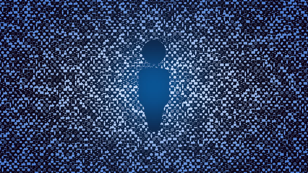 소셜 네트워크 배경에 큰 사람 아이콘