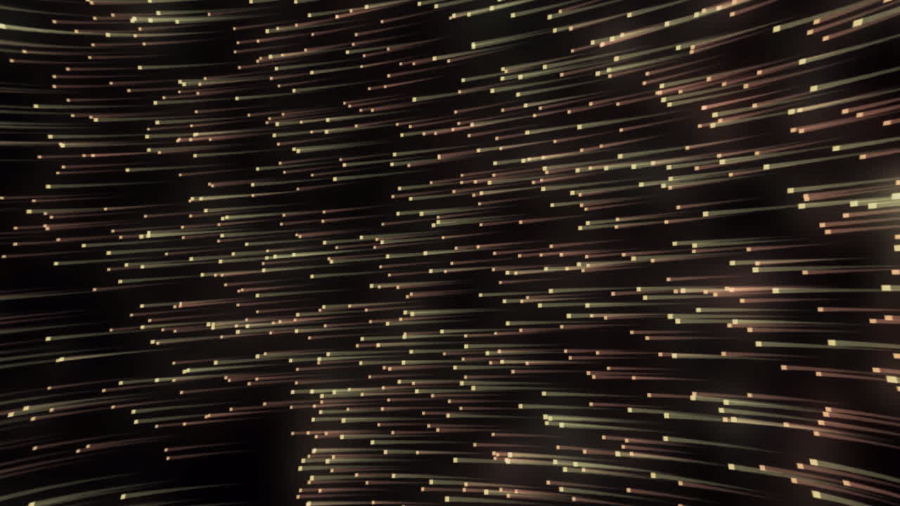 animación de puntos móviles amarillos y rosados con rastros de luz sobre fondo negro