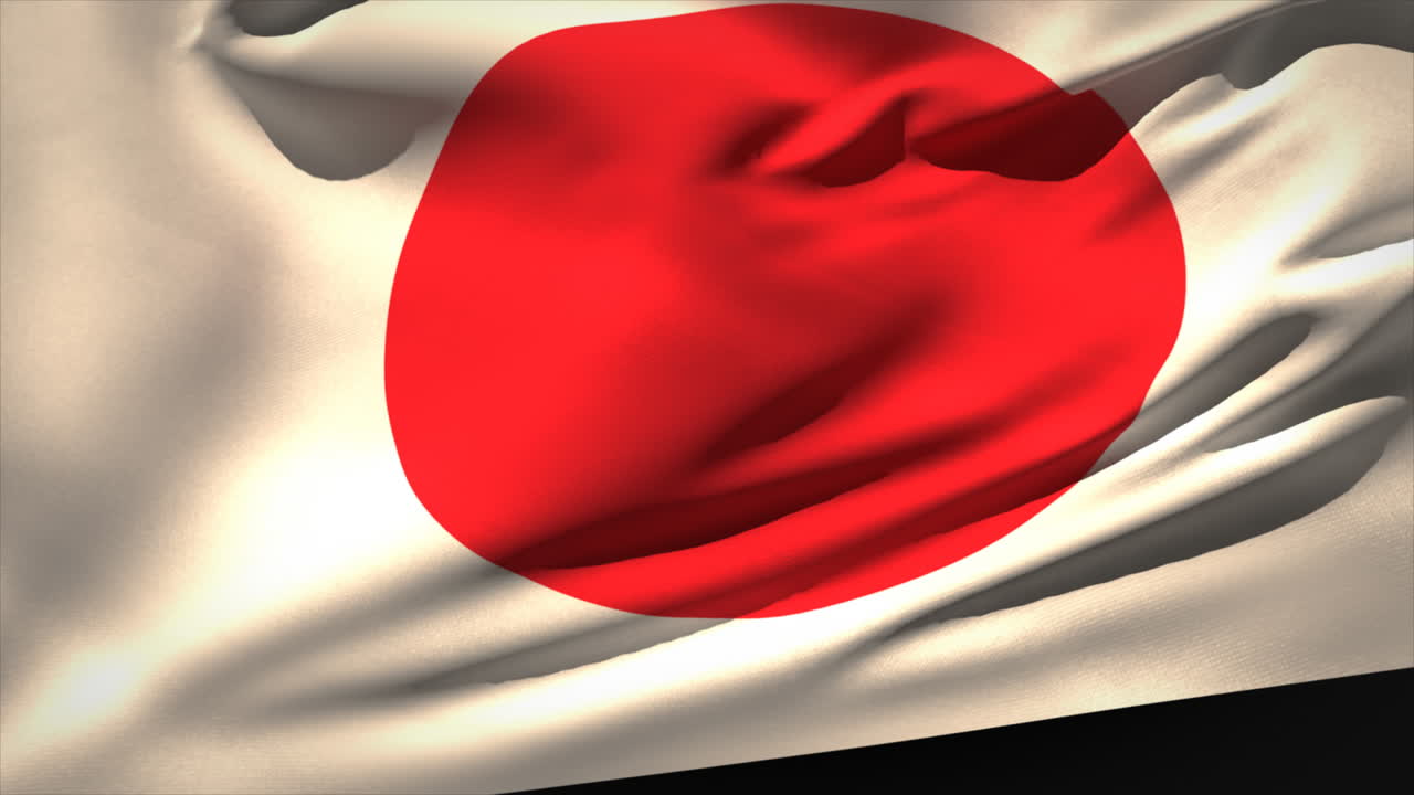 la bandera japonesa generada digitalmente agitando