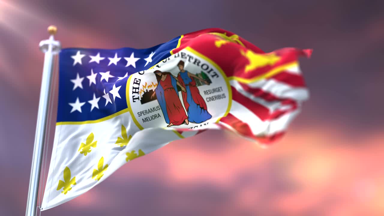 해가 지는 데 디트로이트 시의 발, 미국 도시 - 루프