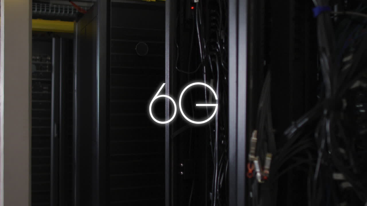 컴퓨터 서버를 통해 6g 텍스트 데이터 처리의 애니메이션