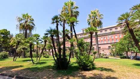 lush greenery and historic building in naples