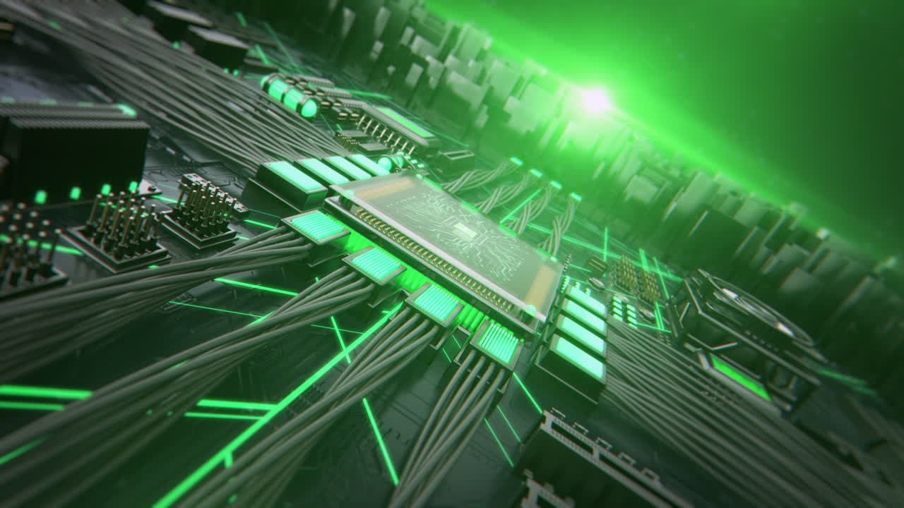 Futuristic Green Circuit Board