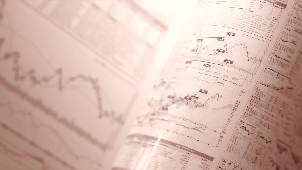 Financial chart background in sepia, LOOP, 4k - Ultra HD.