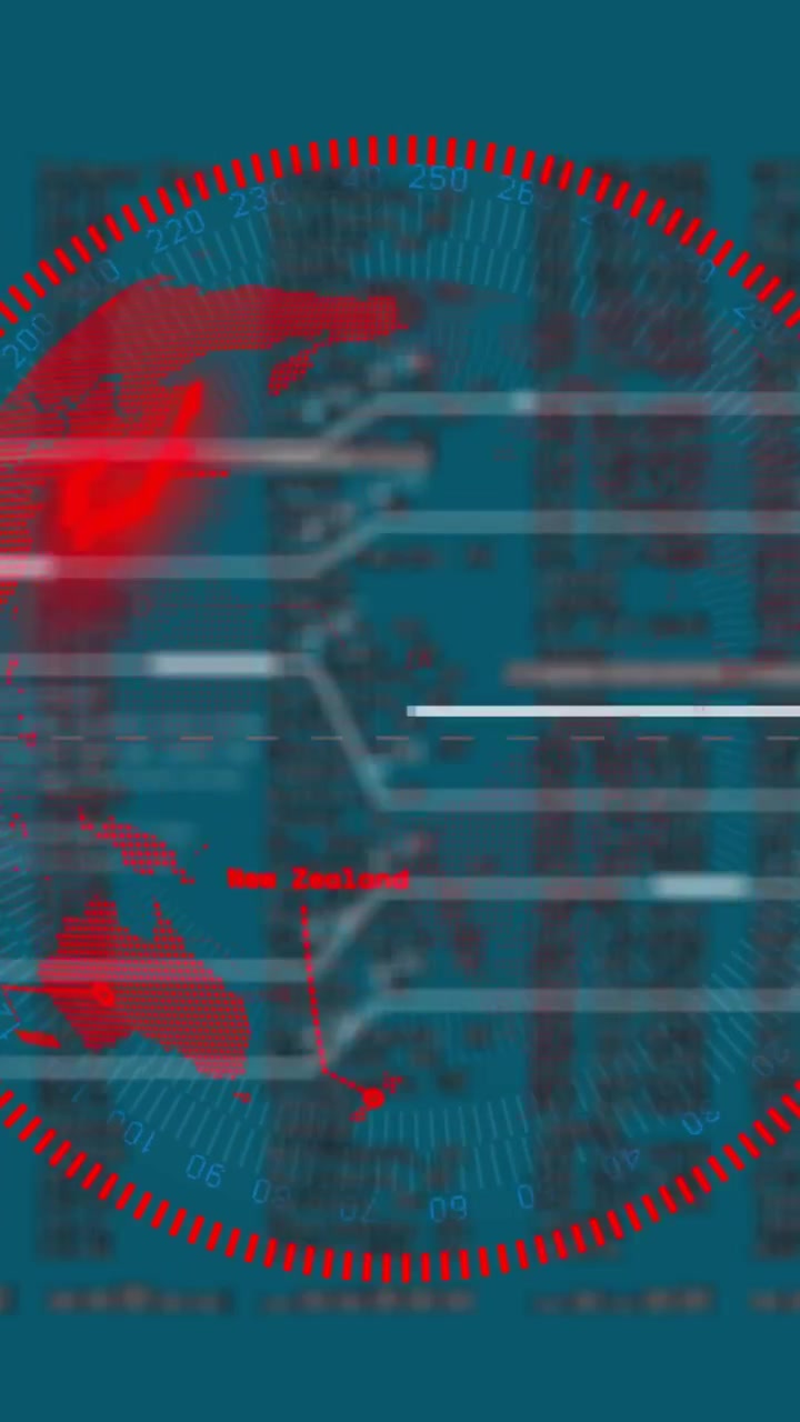 Animation of data processing and diagrams over globe