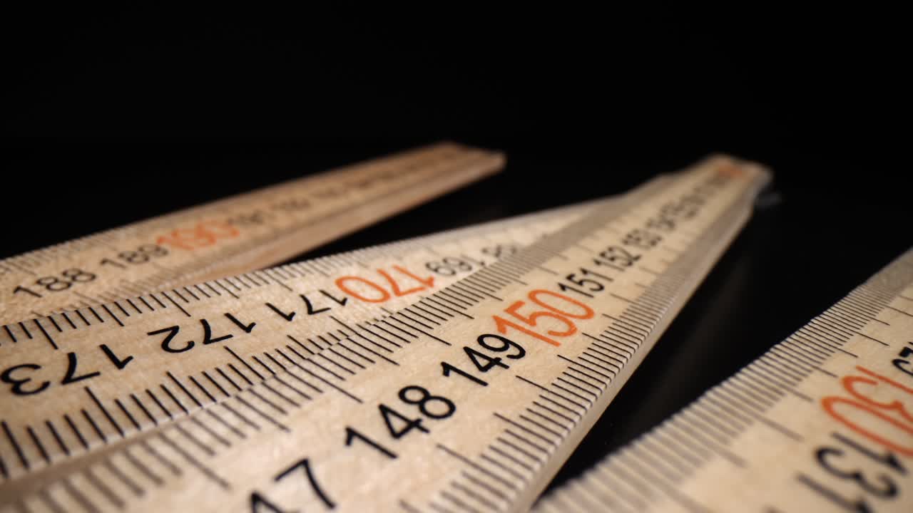 Close-up of a Wooden Folding Ruler