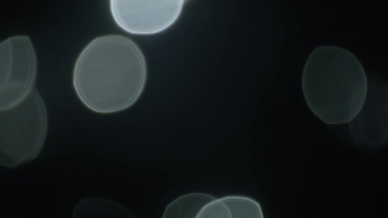 Abstract White Bokeh Light Circles on Black Background