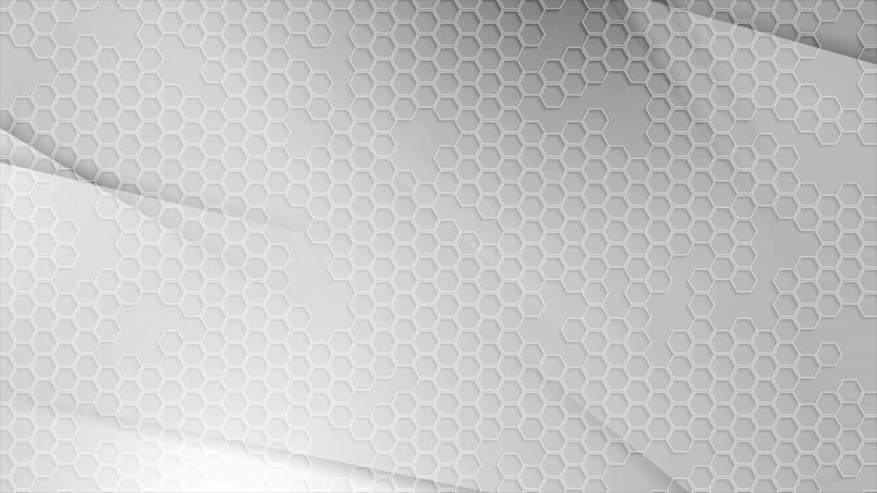 Grey polygonal video animation with hexagons texture