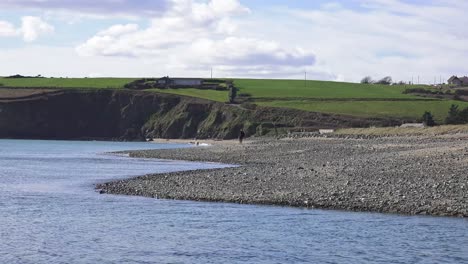 ireland epic locations strong riptide near shingle beach bunmahon copper coast waterford spring day