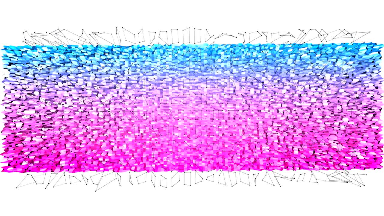 4k low poly background animation in loop. Seamless 3d animation in modern geometric low poly style with gradient colors. Creative simple blue red background with grid. V 5 plane with copy space