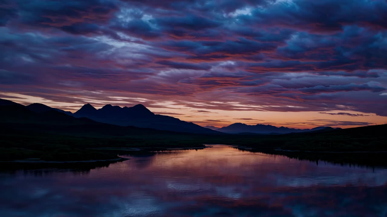 Captivating Sunset Over Mountain Range