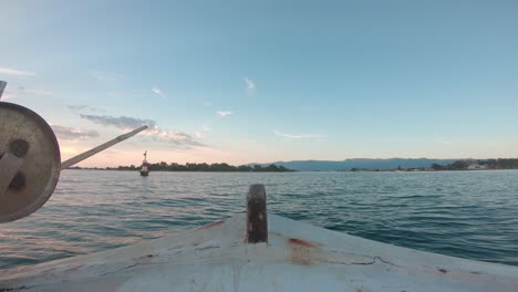 point of view from inside of a sailing fishing boat