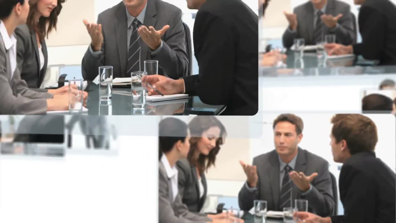 함께 이야기 하는 사업가 들 의 몽타지