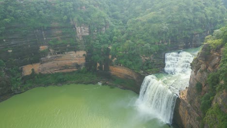 waterfall rajdari devdari and latif shah dam aerial view