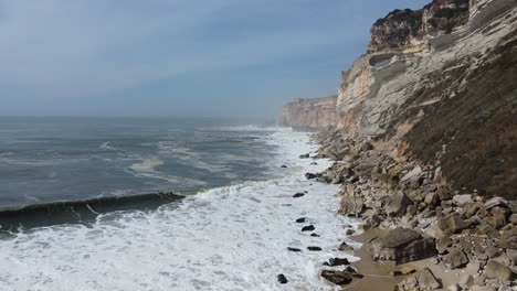 aerial gliding along the portugal coastal area