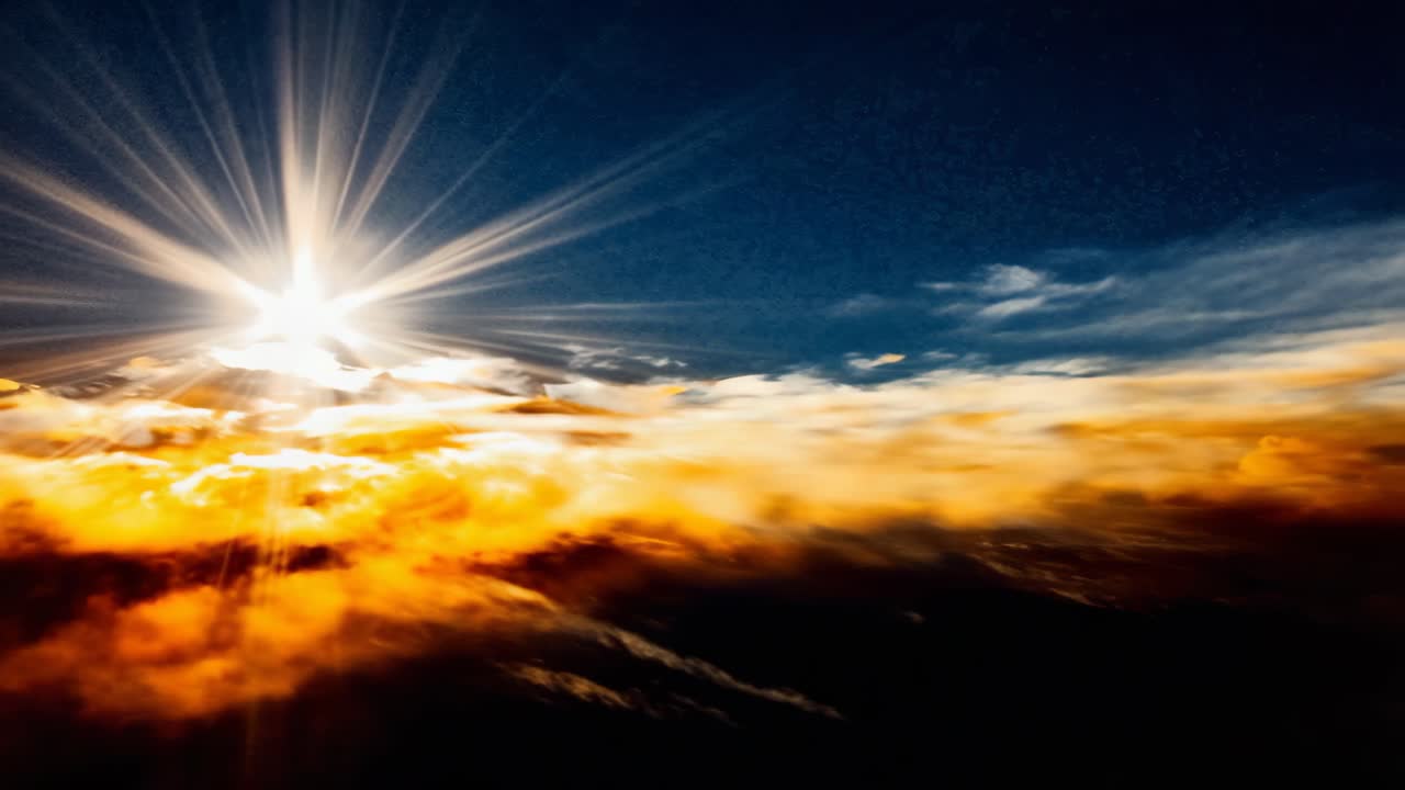 Golden Sunlight Breaking Through the Clouds