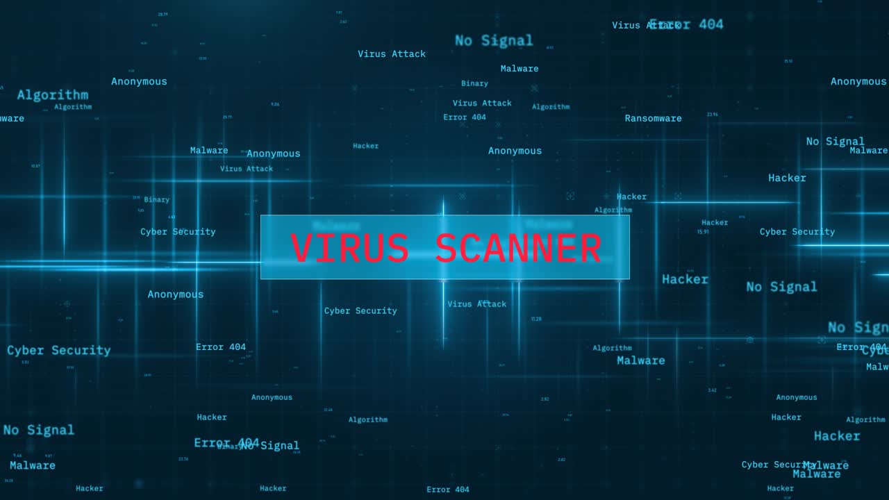Virus Scanner Concept over Hi-Tech Futuristic Background