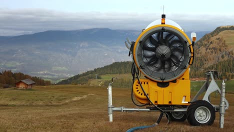 snow-cannon-turned-off-during-autumn,-4k-steady-footage