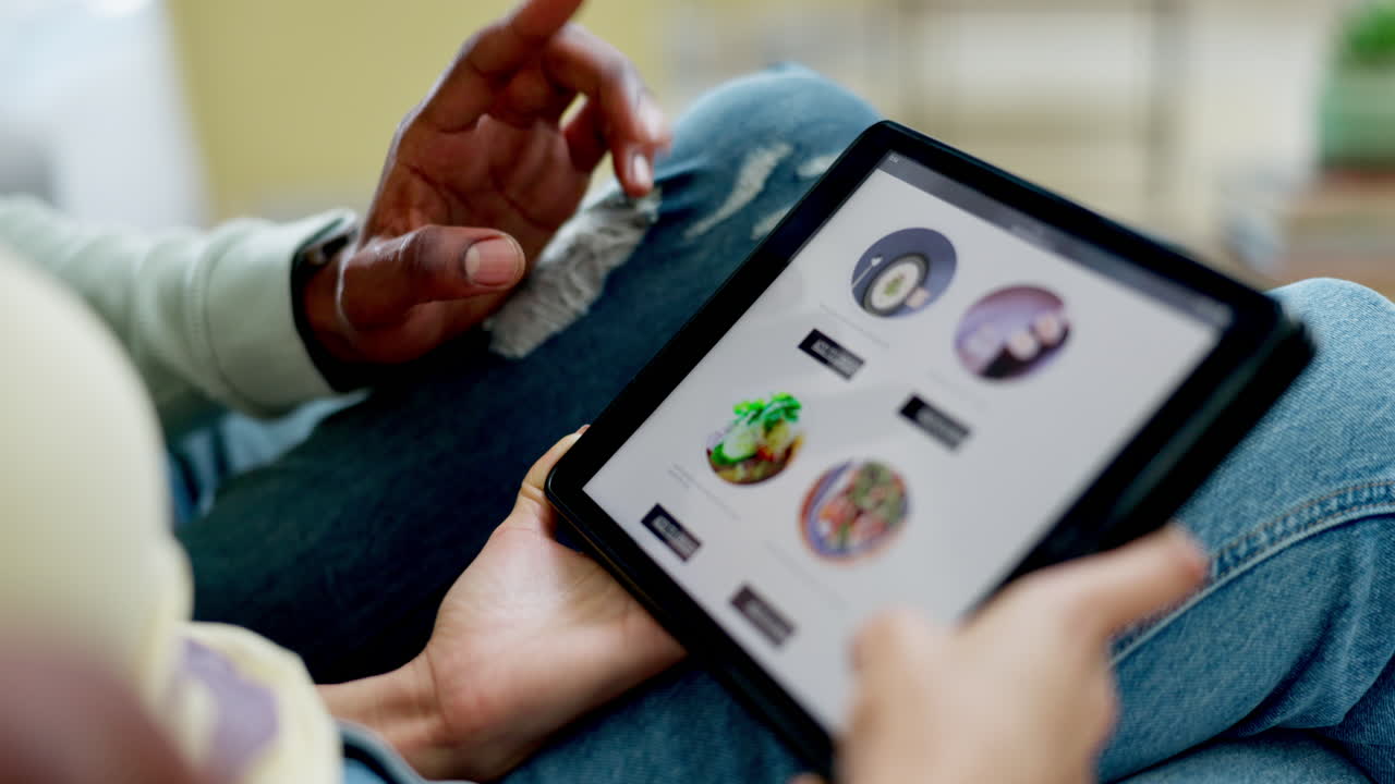 pantalla de tableta, compras en línea