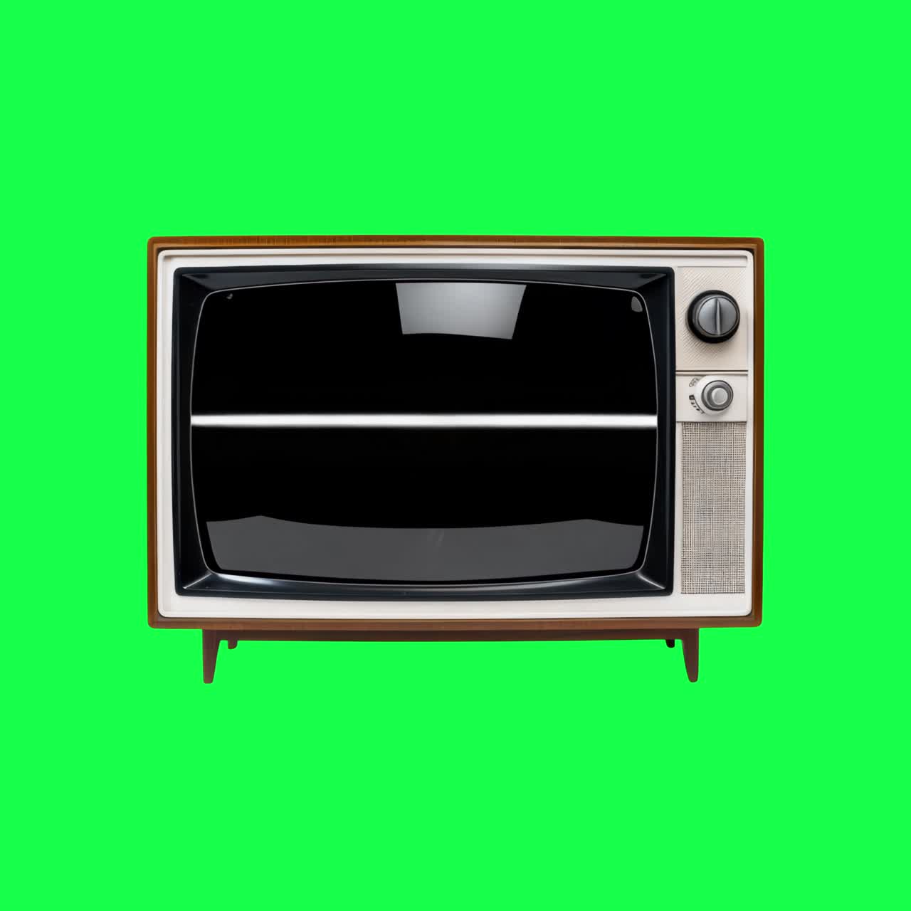 Animazione televisiva vintage, video 4K trasparente, green screen