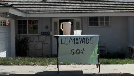 Ein-Junge-Bietet-An-Einem-Limonadenstand-Eine-Tasse-An